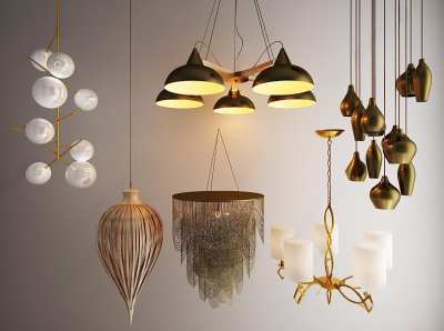 北欧灯具吊灯金属灯艺术灯3D模型下载